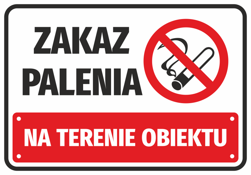Tabliczka Zakaz palenia na terenie obiektu