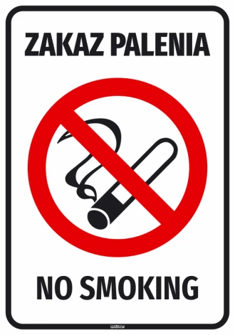 Naklejka Zakaz palenia No smoking