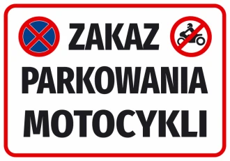 Naklejka Zakaz parkowania motocykli