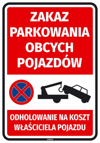 Naklejka Zakaz parkowania obcych pojazdów