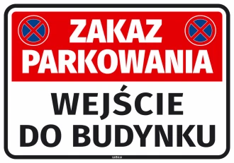 Naklejka Zakaz parkowania wejście do budynku