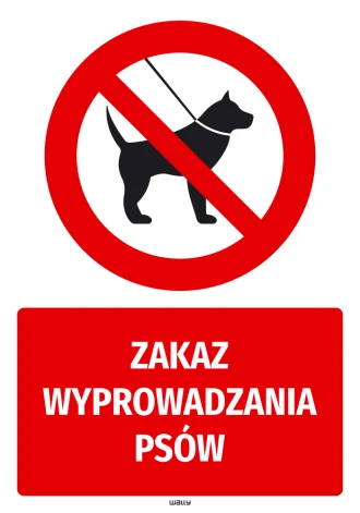 Naklejka Zakaz wyprowadzania psów