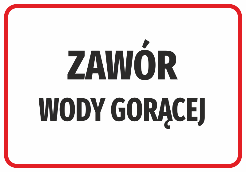 Naklejka Zawór wody gorącej