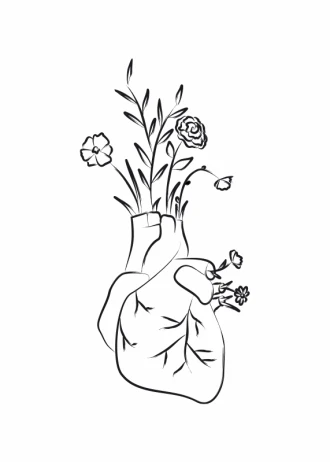 Plakat serce kwiaty 173