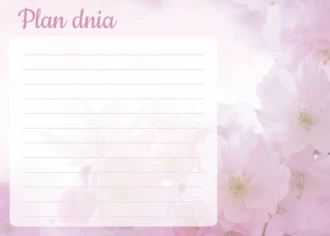 Plan dnia tablica suchościeralna kwiaty 353