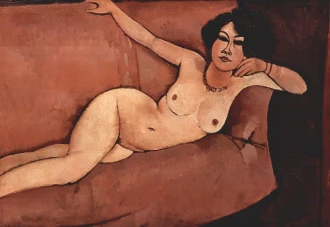 Reprodukcja Akt auf Sofa Almaiisa, Amedeo Modigliani
