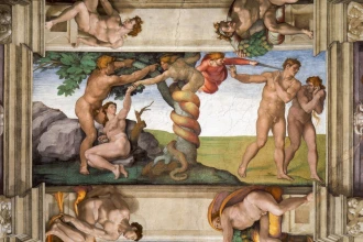 Reprodukcja Expulsion del Paraiso, Michelangelo