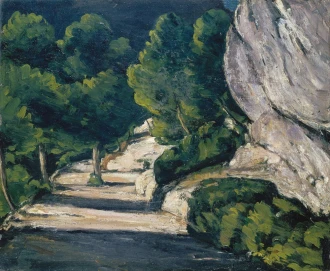Reprodukcja Landscape. Road with Trees in Rocky Mountains, Paul Cezanne