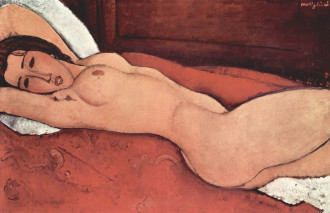 Reprodukcja Liegender Akt mit hinter dem Kopf verschrankten Armen, Amedeo Modigliani