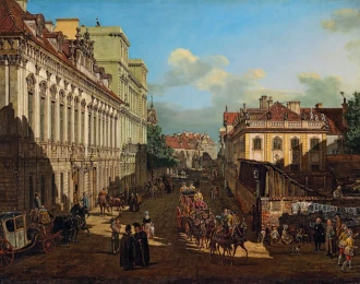 Reprodukcja Miodowa Street in Warsaw, Canaletto, Bernardo Bellotto