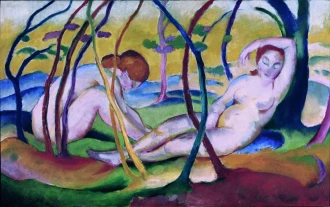 Reprodukcja Nudes under Trees, Franz Marc
