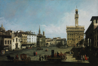 Reprodukcja Piazza della Signoria in Florence, Canaletto, Bernardo Bellotto