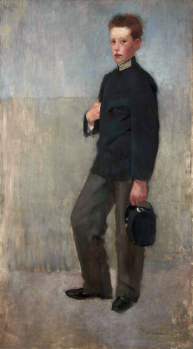 Reprodukcja Portrait of a boy in middle school uniform, Olga Boznańska