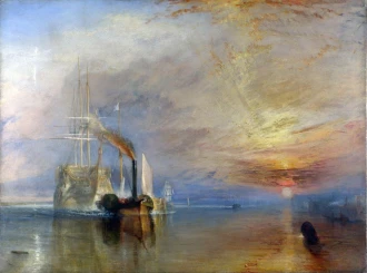 Reprodukcja The Fighting Temeraire tugged to her last Berth to be broken up, William Turner