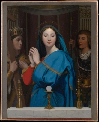 Reprodukcja The Virgin Adoring the Host. Measures, Jean Auguste Dominique Ingres
