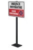Słupek z podstawą do tabliczek – 60/80 cm