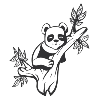 Szablon do malowania dla dzieci niedźwiadek panda 2401