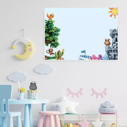 Tablica dla dzieci, magnetyczna suchościeralna, Klocki 610