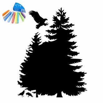Naklejka kredowa dla dzieci drzewa ptaki 303