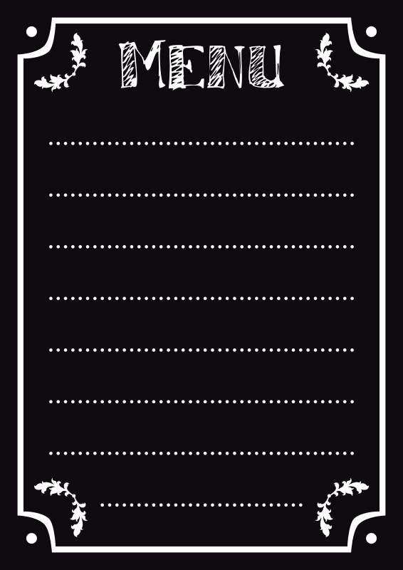 tablica kredowa z nadrukiem menu 002
