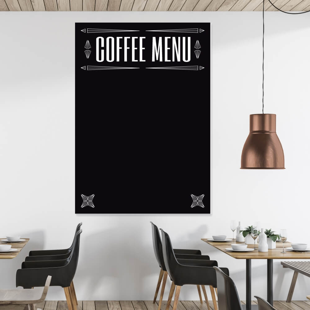 Tablica kredowa z nadrukiem coffee menu 006