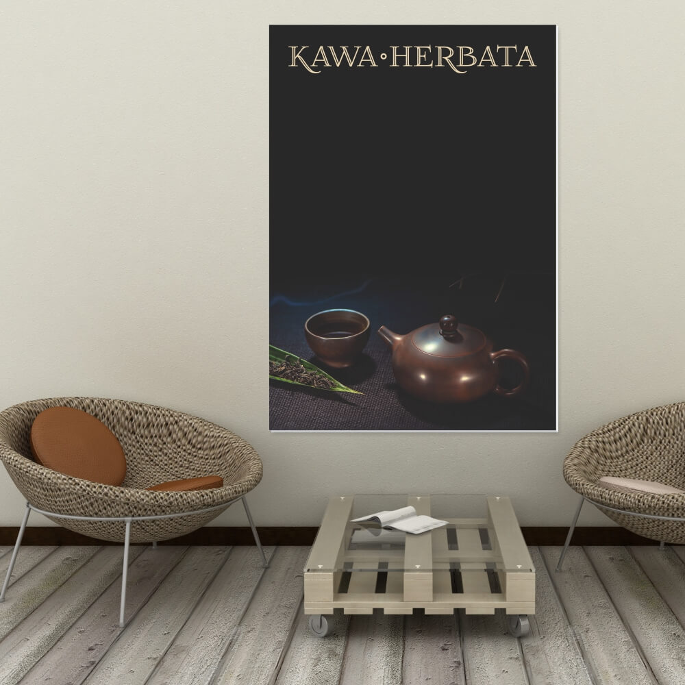 Tablica kredowa z nadrukiem kawa herbata 026