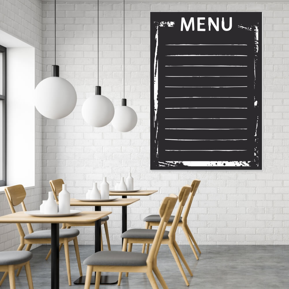 Tablica kredowa z nadrukiem menu 001