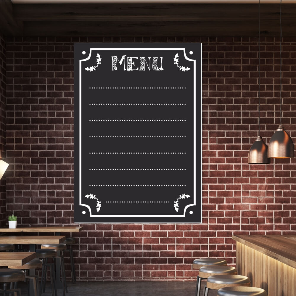 Tablica kredowa z nadrukiem menu 002