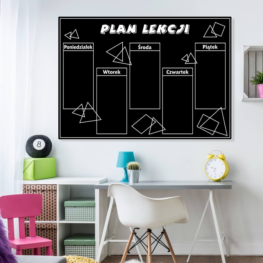 Tablica kredowa z nadrukiem plan lekcji 073