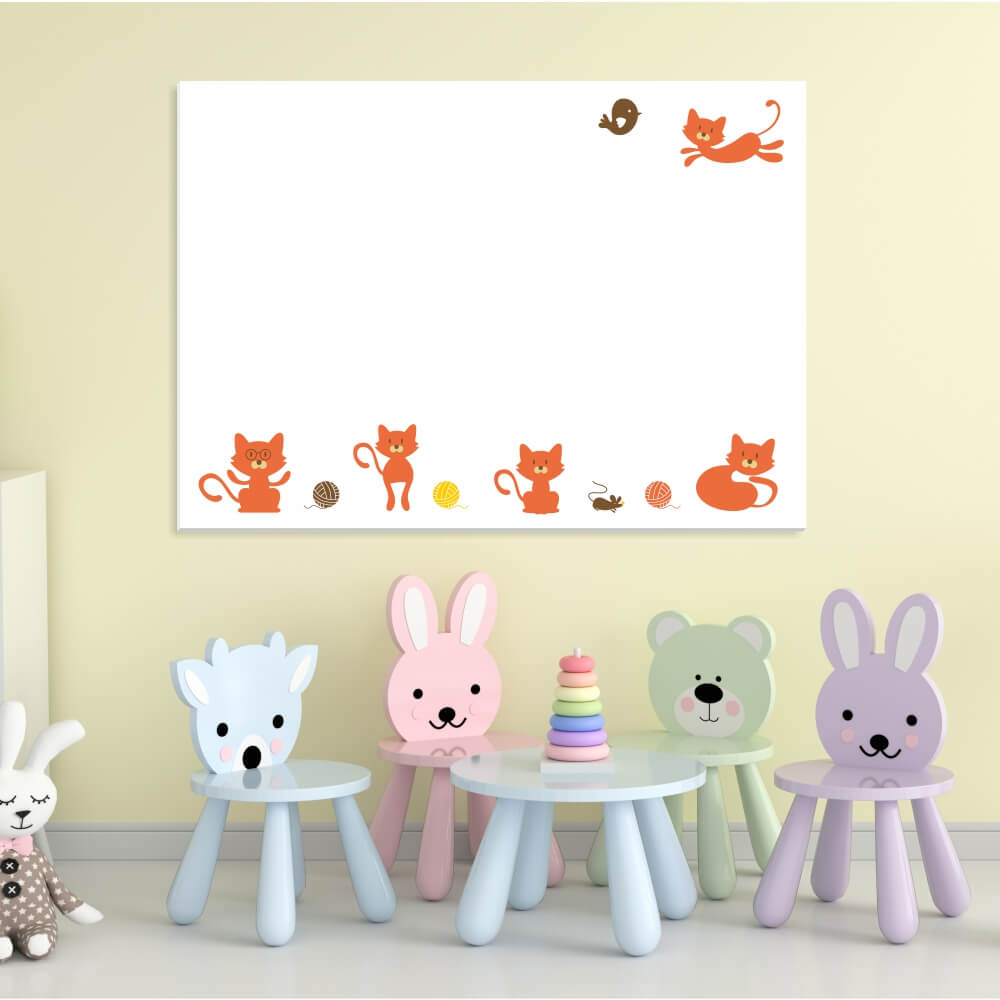 Whiteboard magnetic board for children cats 118 - Wallyboards online store
