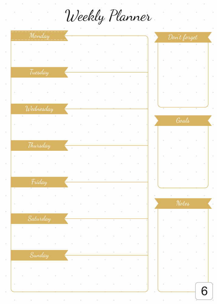 Tablica magnetyczna suchościeralna Weekly planner 407