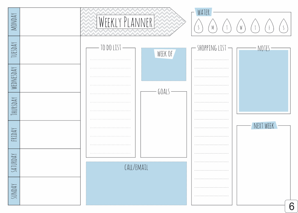 Tablica magnetyczna suchościeralna Weekly planner 411