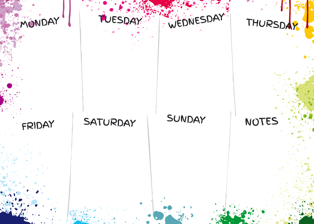 Tablica magnetyczna suchościeralna Weekly planner 417