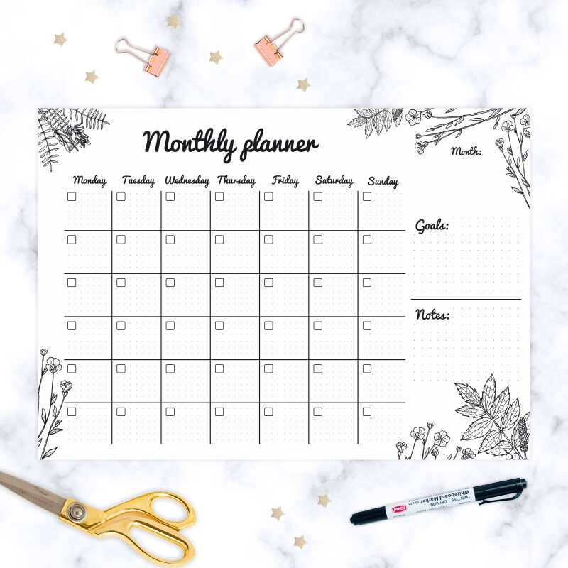 Tablica magnetyczna suchościeralna Monthly planner 471
