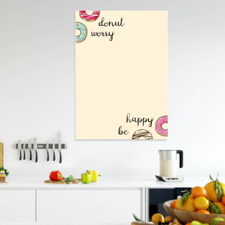 Tablica suchościeralna do kuchni Donut worry be happy 533