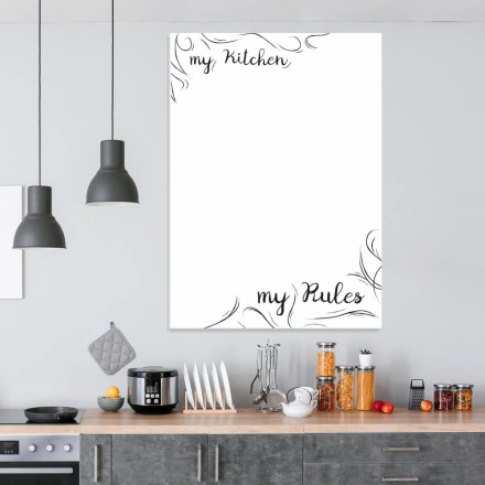 Tablica suchościeralna do kuchni My kitchen my rules 530