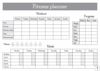 Tablica suchościeralna fitness planner 429