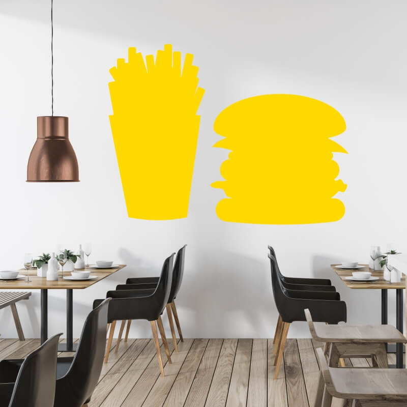 Tablica suchościeralna frytki hamburger 339