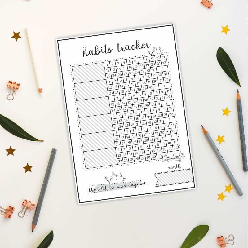 Tablica suchościeralna habits tracker 463