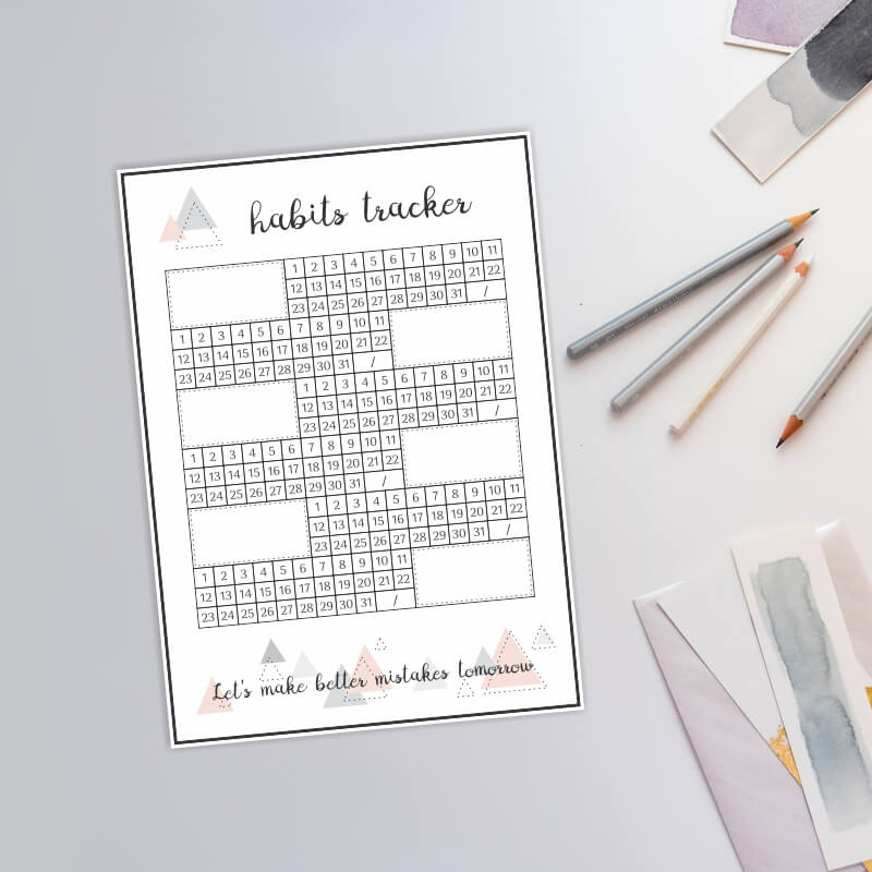 Tablica suchościeralna habits tracker 464