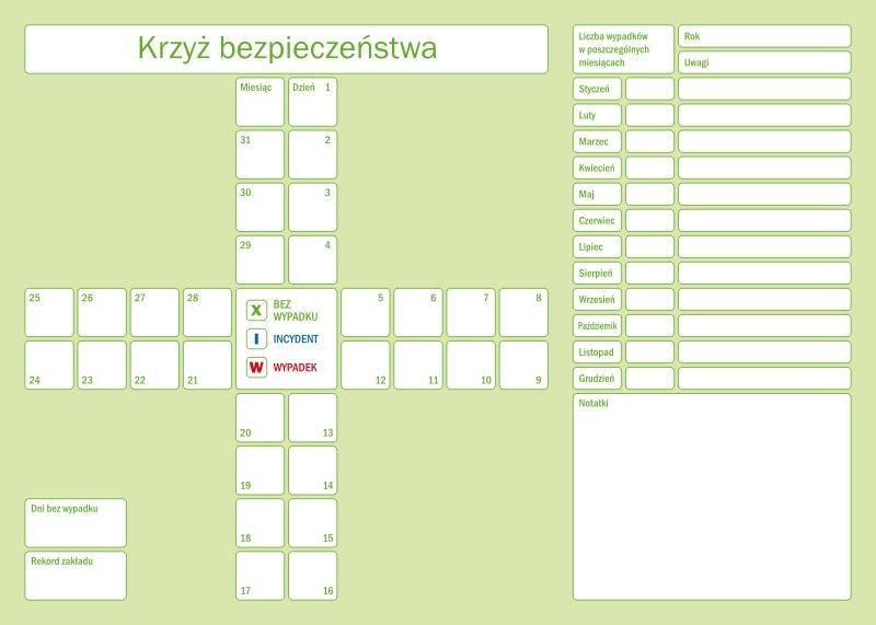 tablica suchościeralna lean krzyż bezpieczeństwa 081
