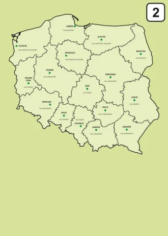 Tablica suchościeralna mapa Polski z podziałem na województwa 238