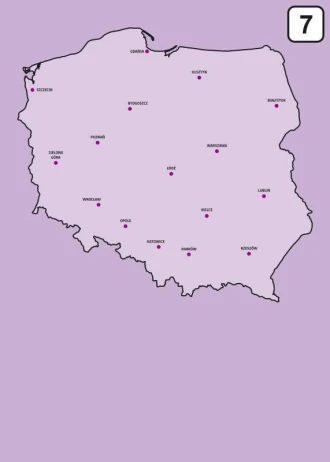 Tablica suchościeralna mapa Polski 239