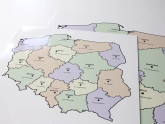 Tablica suchościeralna mapa Polski z podziałem na województwa 238