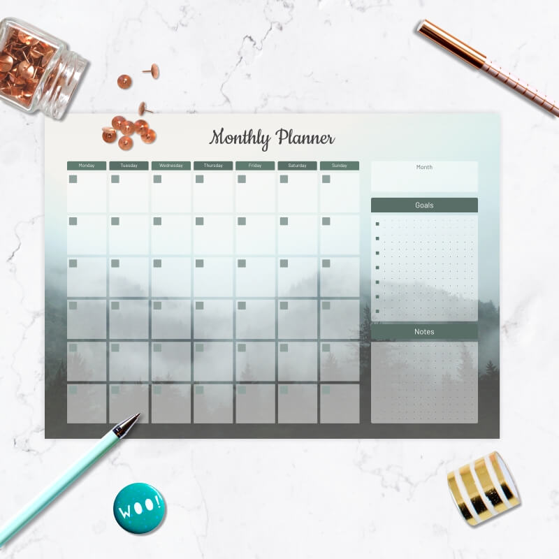 Tablica suchościeralna Monthly planner 466