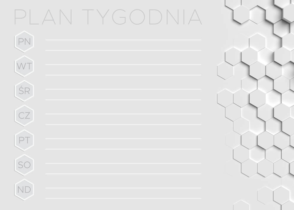 Tablica suchościeralna planer tygodnia 424