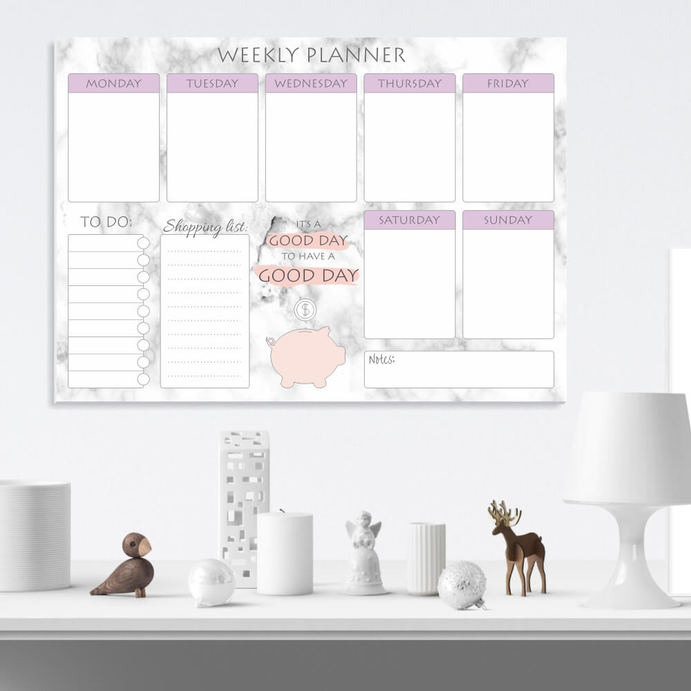 Tablica suchościeralna Weekly planner 413