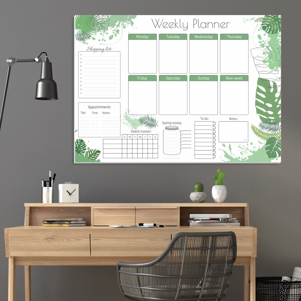 Tablica suchościeralna Weekly planner 415