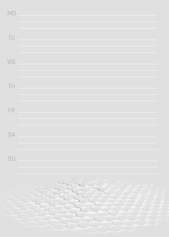 Tablica suchościeralna Weekly planner 425