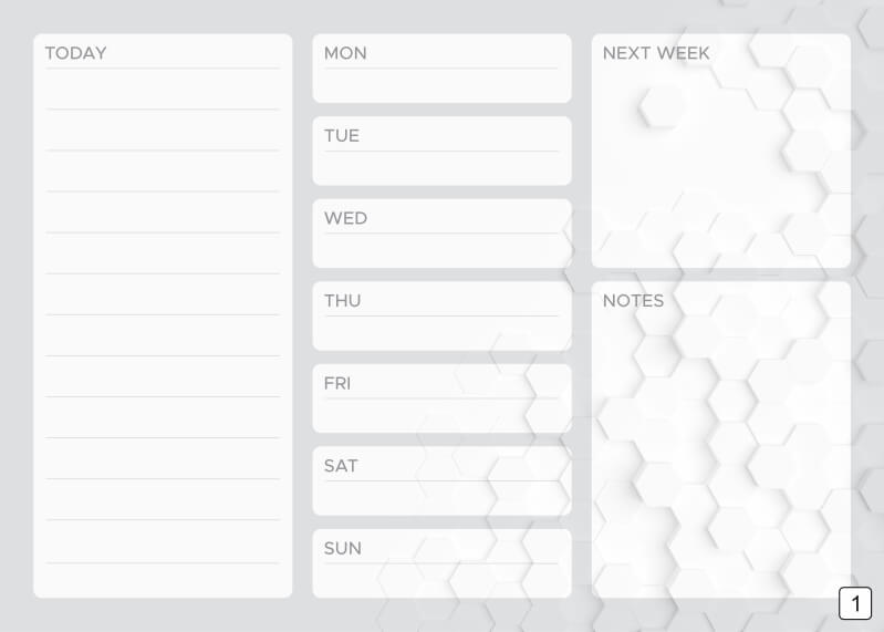 Tablica suchościeralna Weekly planner 427